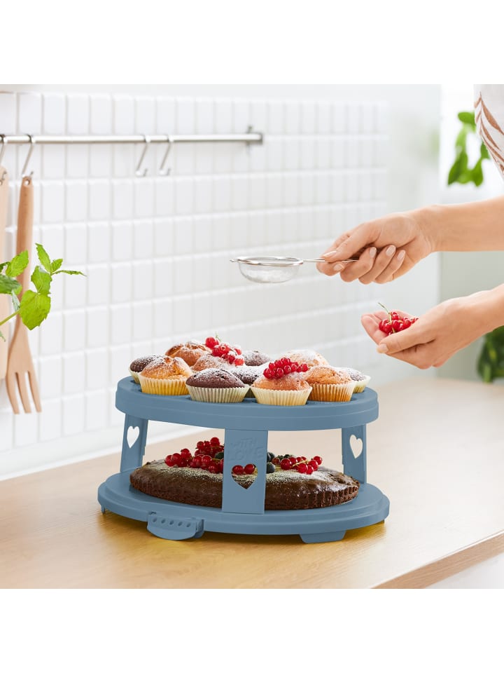 Rotho FRESH Tortenglocke hoch mit Trays in Transparent / Horizon blau günstig kaufen onesize