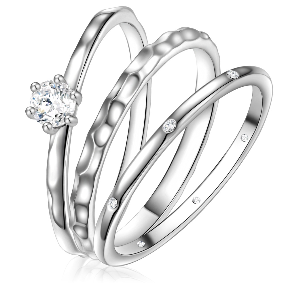 Glanzstücke München Bague en argent Argent sterling Oxyde de zirconium (CZ) en Argent Bague
