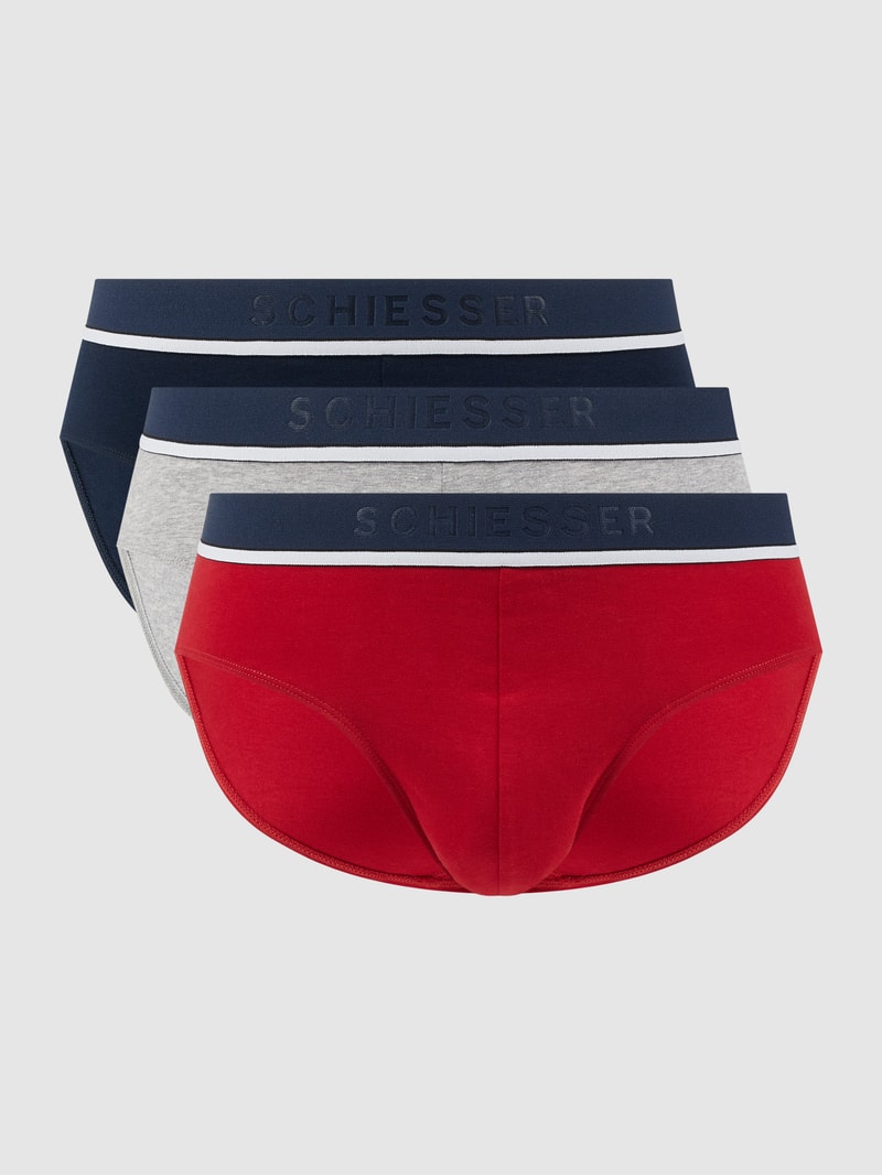 Slip mit Label-Details Modell 'Rio' im 3er-Pack in rot