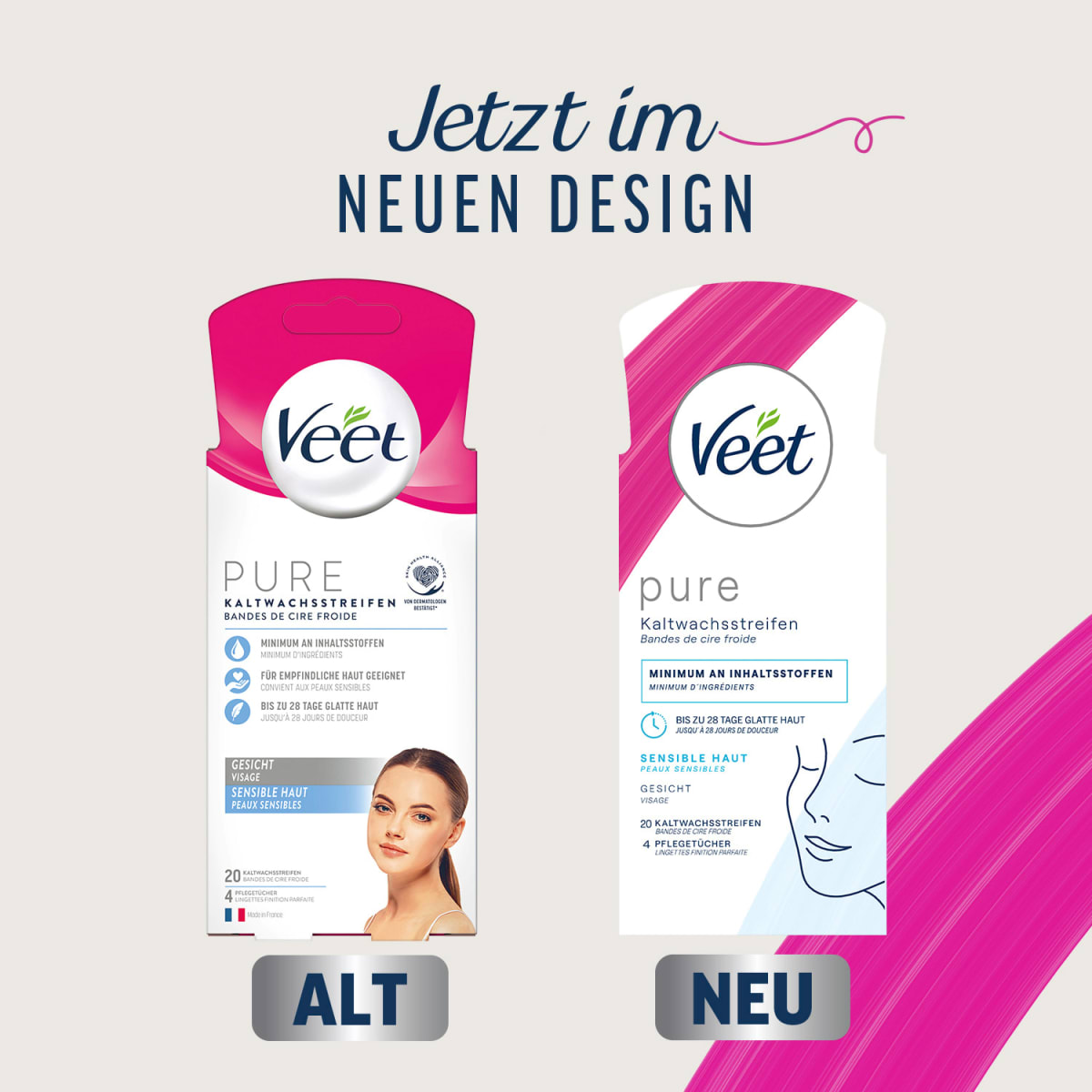 Kaltwachsstreifen Gesicht, 20 St