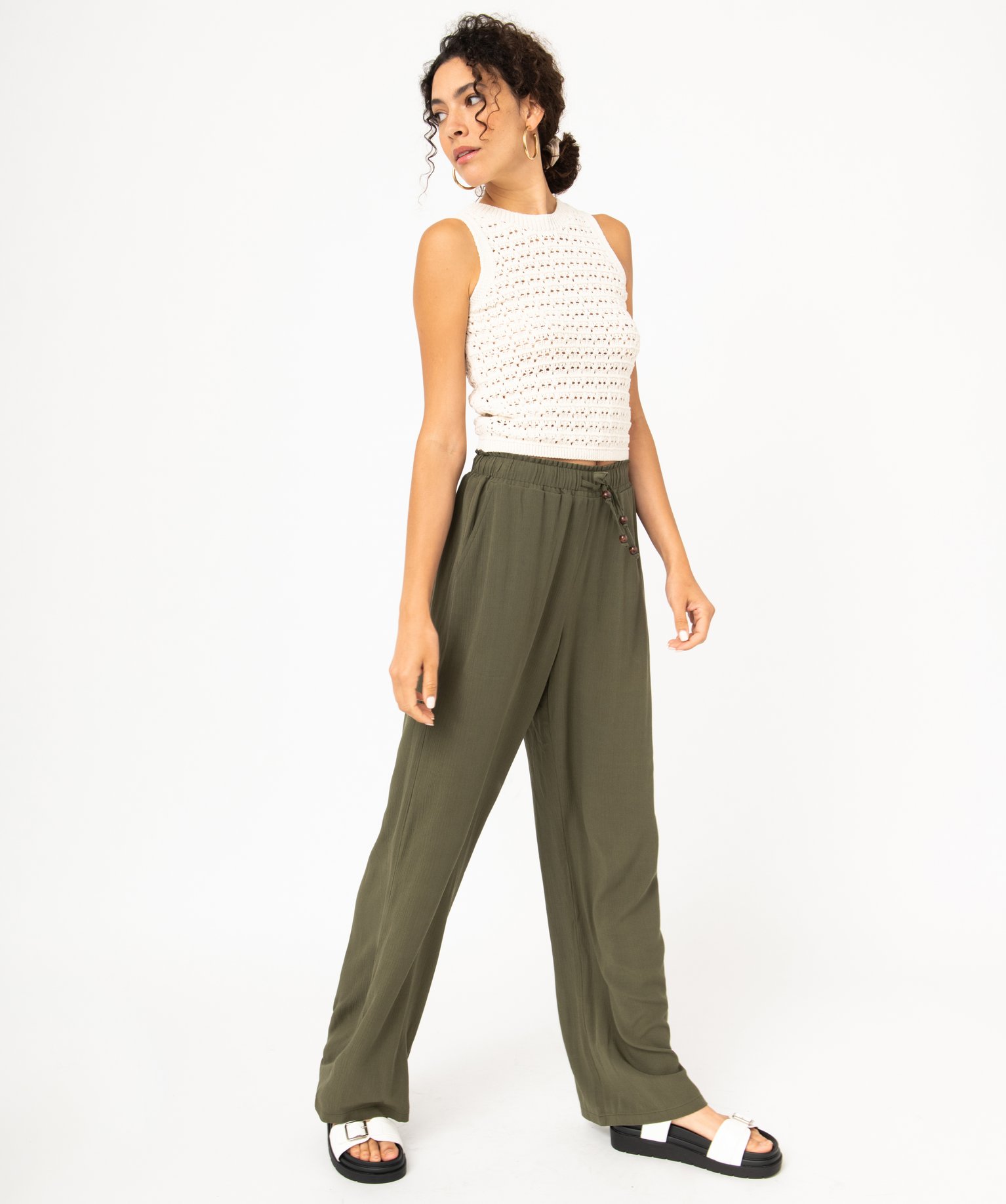Blouse à bretelles et col V imprimée femme imprime | GEMO
