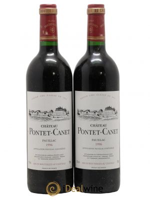 Château Pontet Canet 5ème Grand Cru Classé  1996 - Lot de 2 Bouteilles