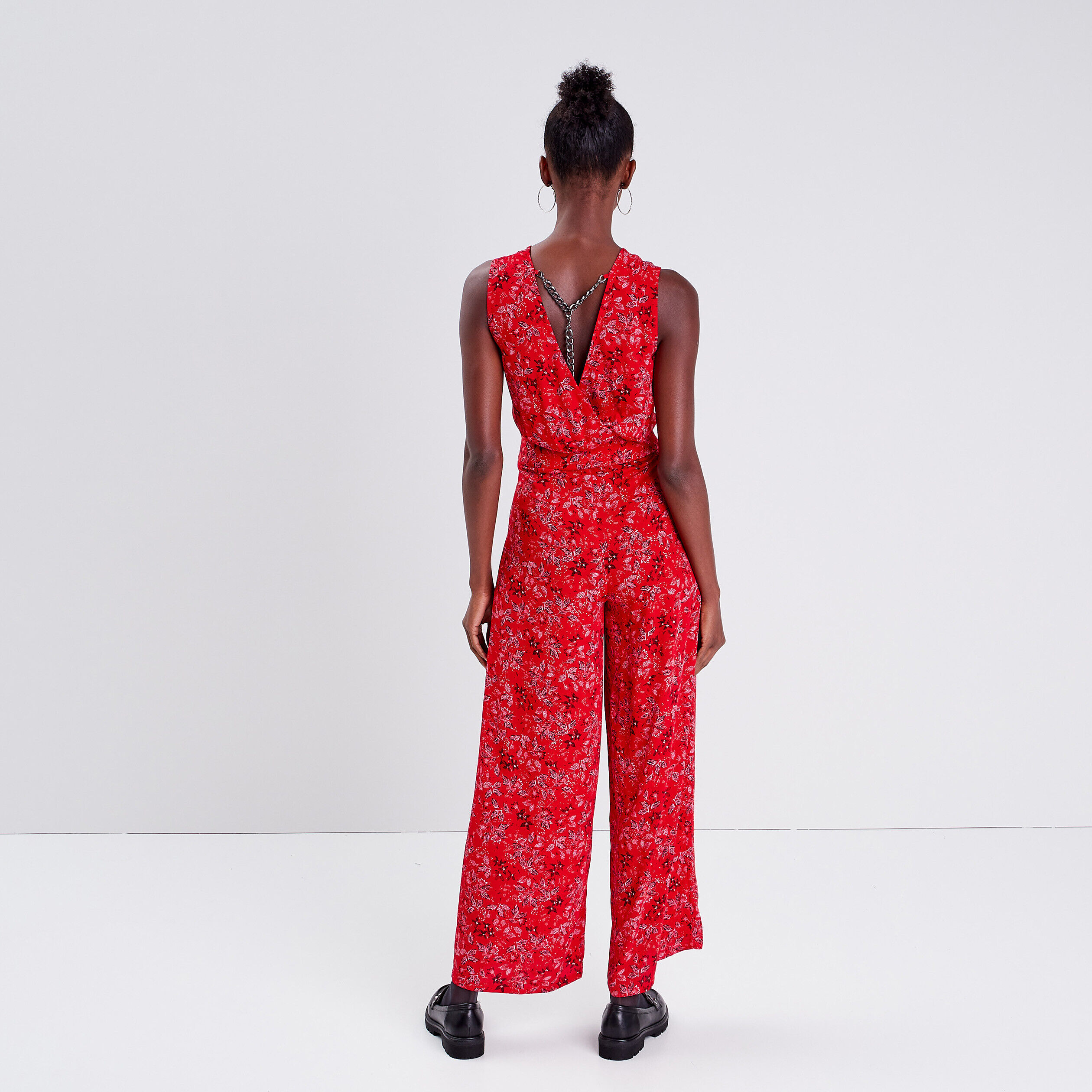 Combinaison pantalon large rouge femme | Cache Cache