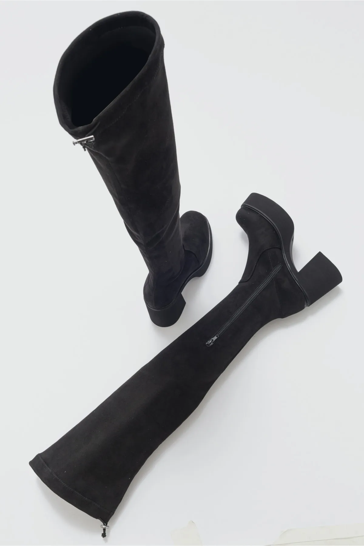 LuviShoes  Eleva Laptop-Damenstiefel aus schwarzem Wildleder