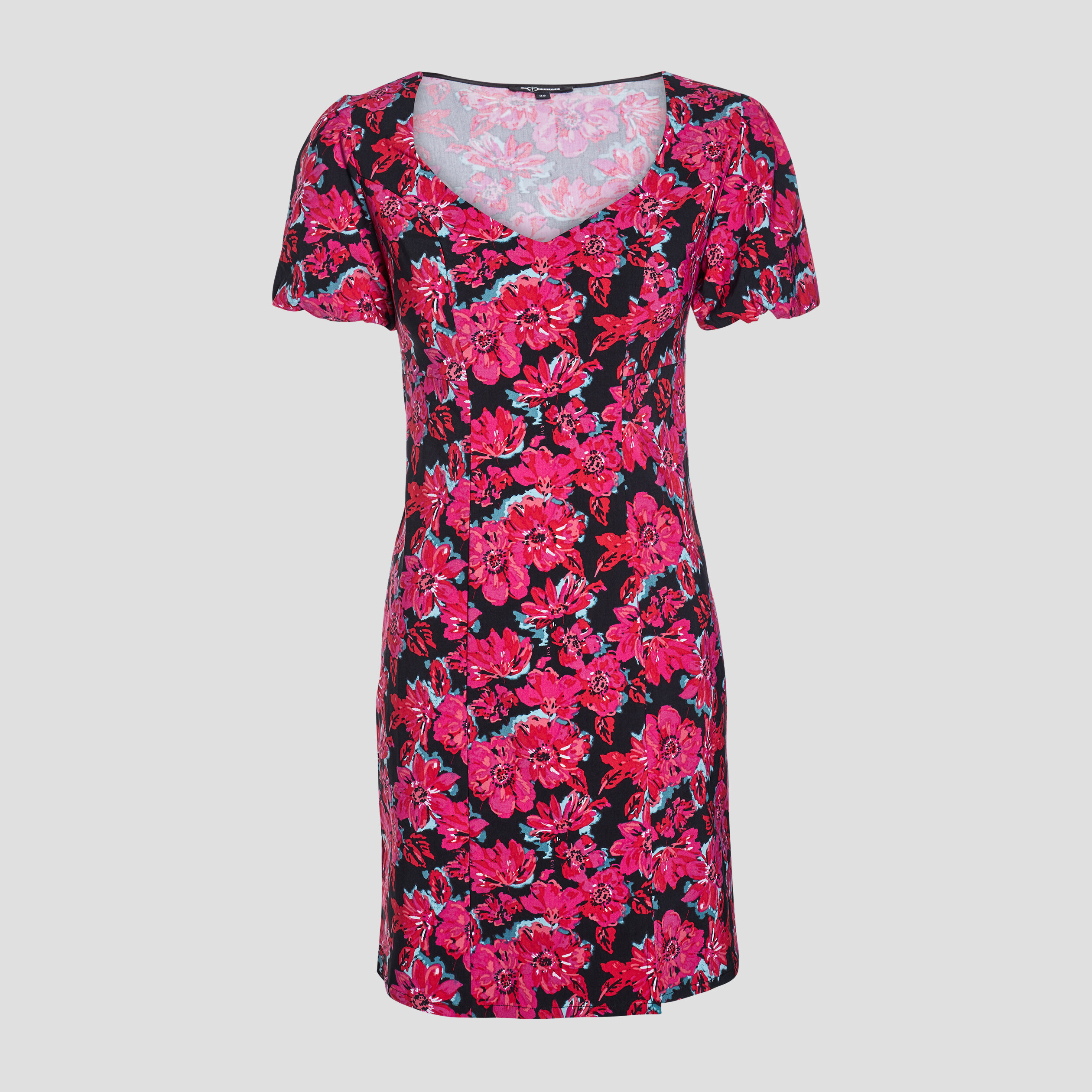 Robe droite manches courtes noir femme | La Halle