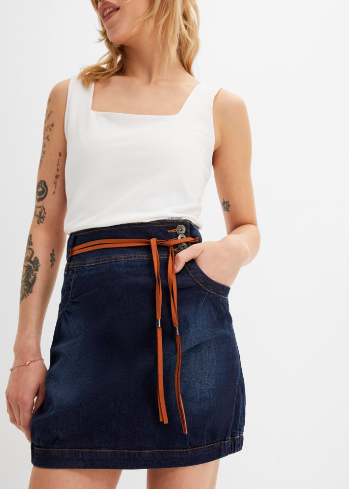 Jeansrock mit Gürtel