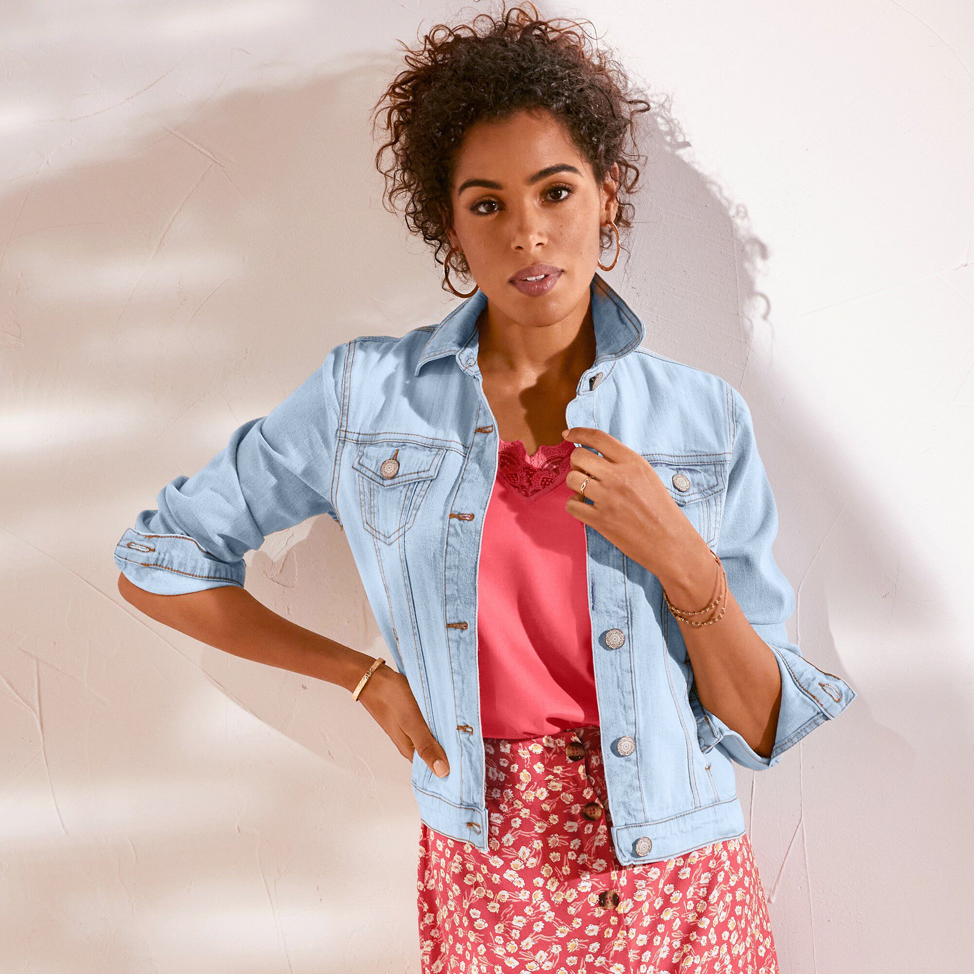 Veste boutonnée en jean