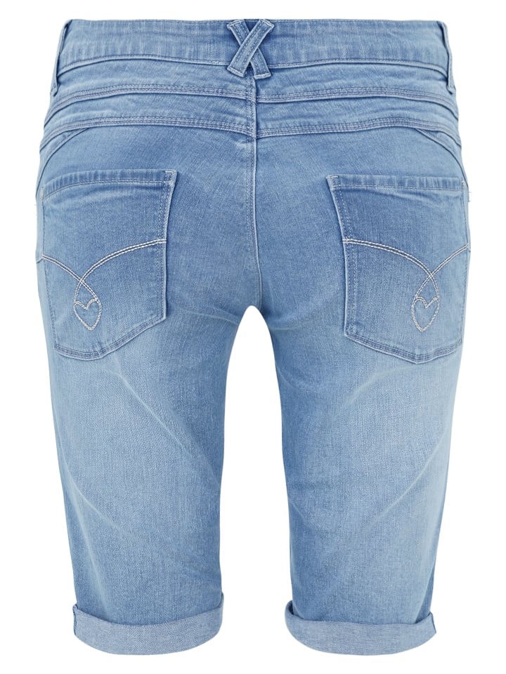 CARTOON Jeans-Shorts mit Stickerei in Blau günstig kaufen