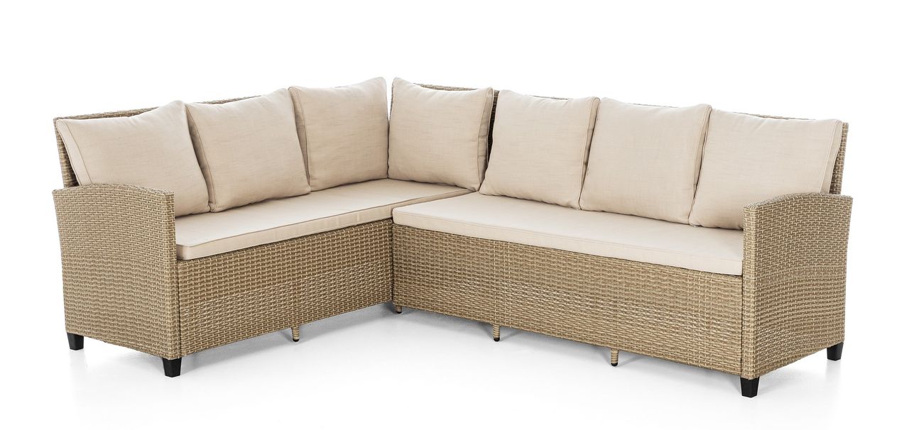 HC Garten & Freizeit Dining-Ecklounge inkl. Sitz- und Rückenkissen braun/beige