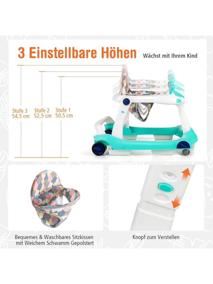 COSTWAY 2-in-1 Lauflernhilfe 6-18 Monate in Grün günstig kaufen onesize