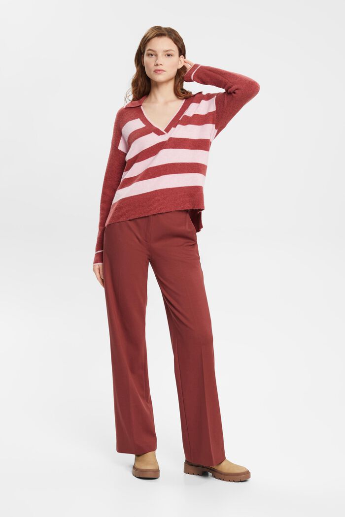 Gerippter Wollmix-Pullover