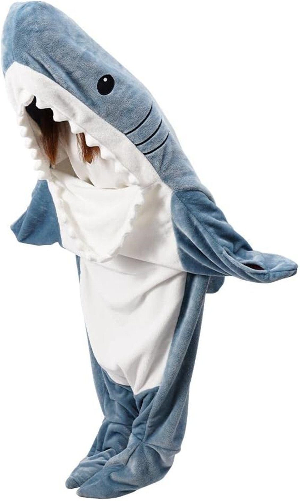 Wohndecke Shark Blanket,Hai Decke Zum Anziehen Schlafsack,Hoodie Shark, XDeer, Onesie Blanket,Super Weich,Gemütlich,Flanell,coolste Geschenk