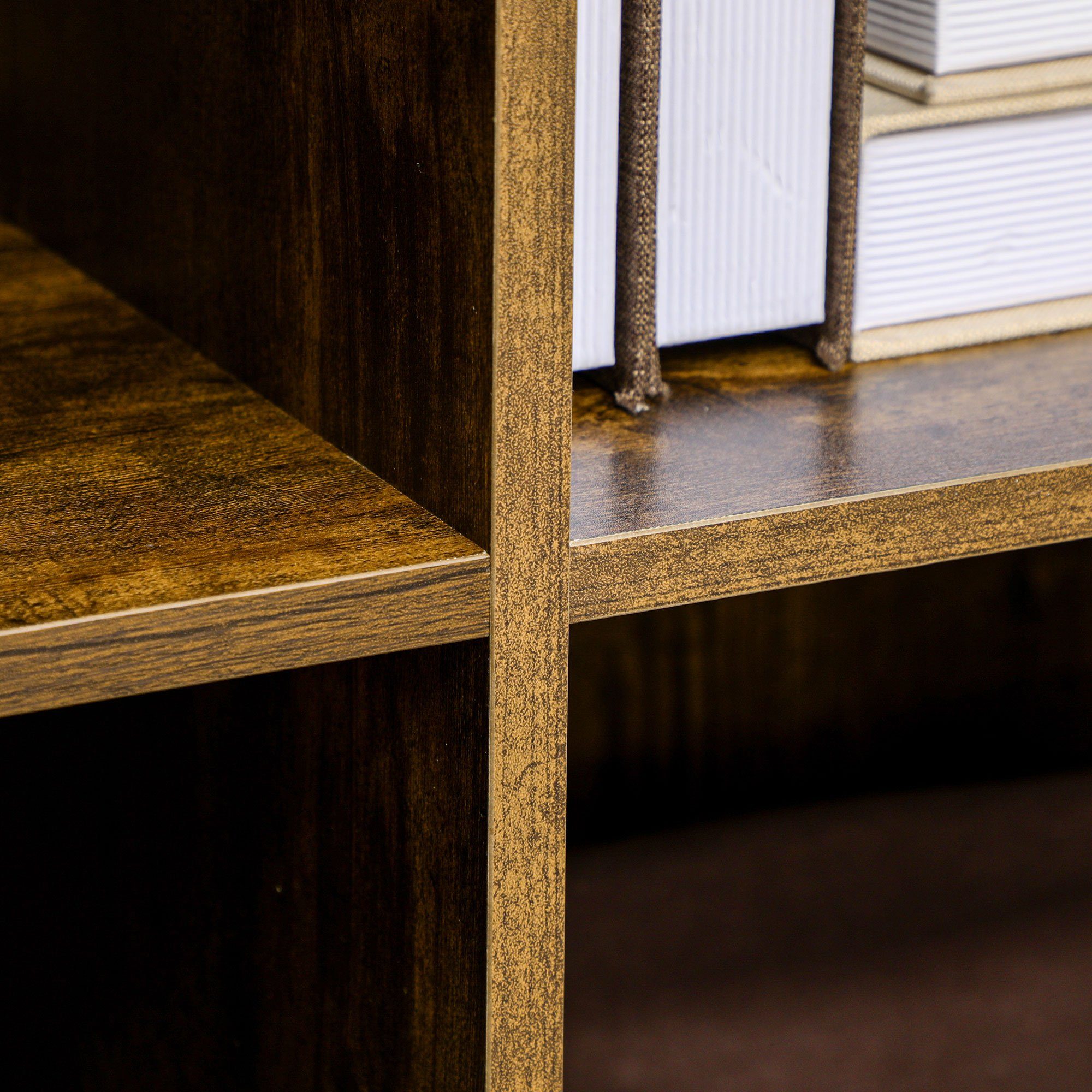 HOMCOM Highboard Aufbewahrungsschrank mit 4 Regalen, Doppeltür (Küchenschrank, 1 St., Sideboard), Mehrzweckschrank, 80 x 39 x 91 cm