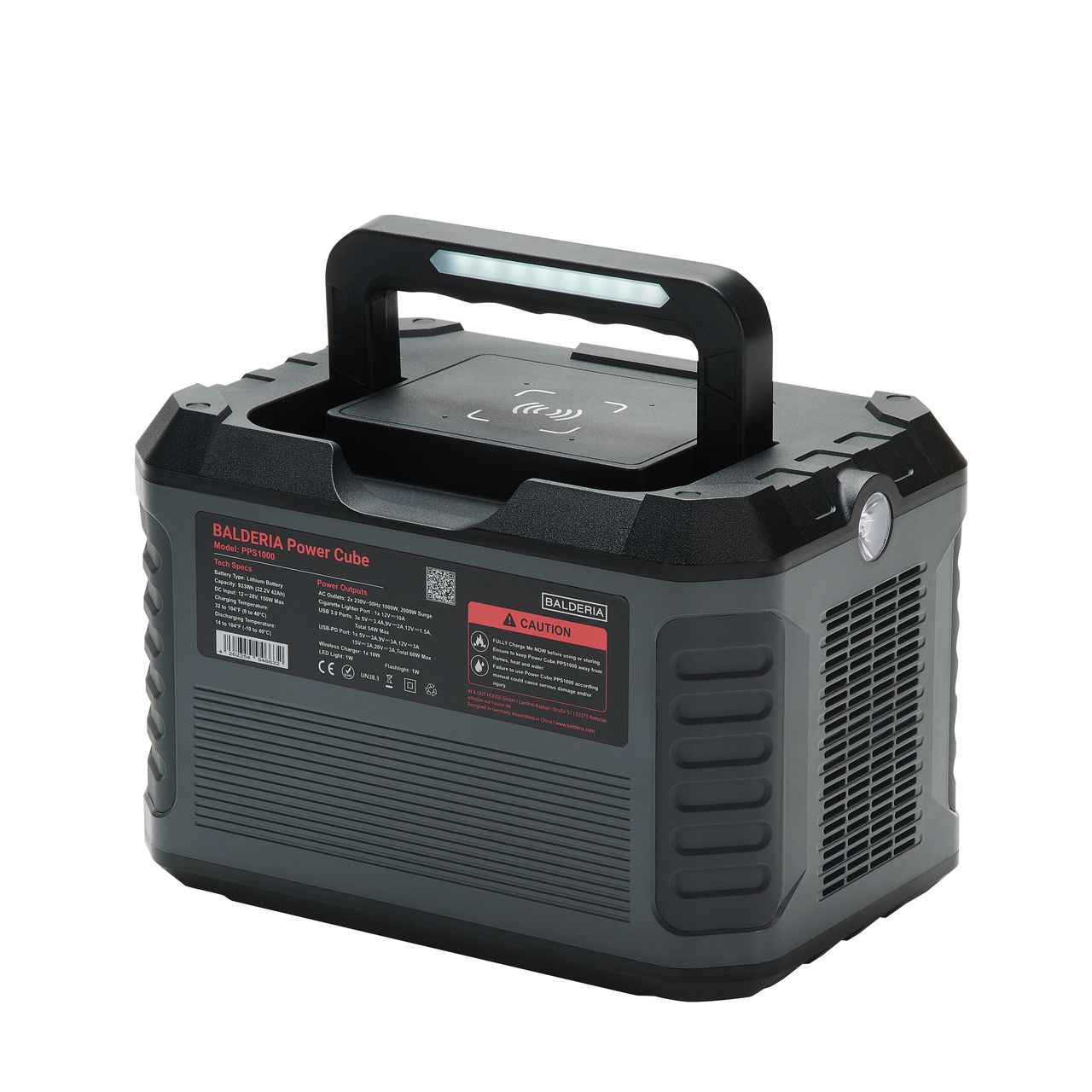 BALDERIA Power Set PS1000-120: Solar-Generator, Kraftwerk, Tragbare Powerstation 933Wh mit Solarpanel 120W