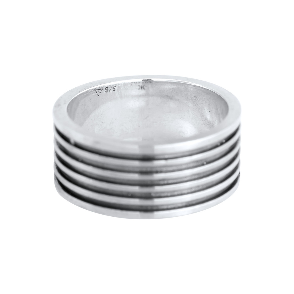 KUZZOI KUZZOI Bague Bague pour homme Rainures Vintage Solide en argent sterling 925 Bague