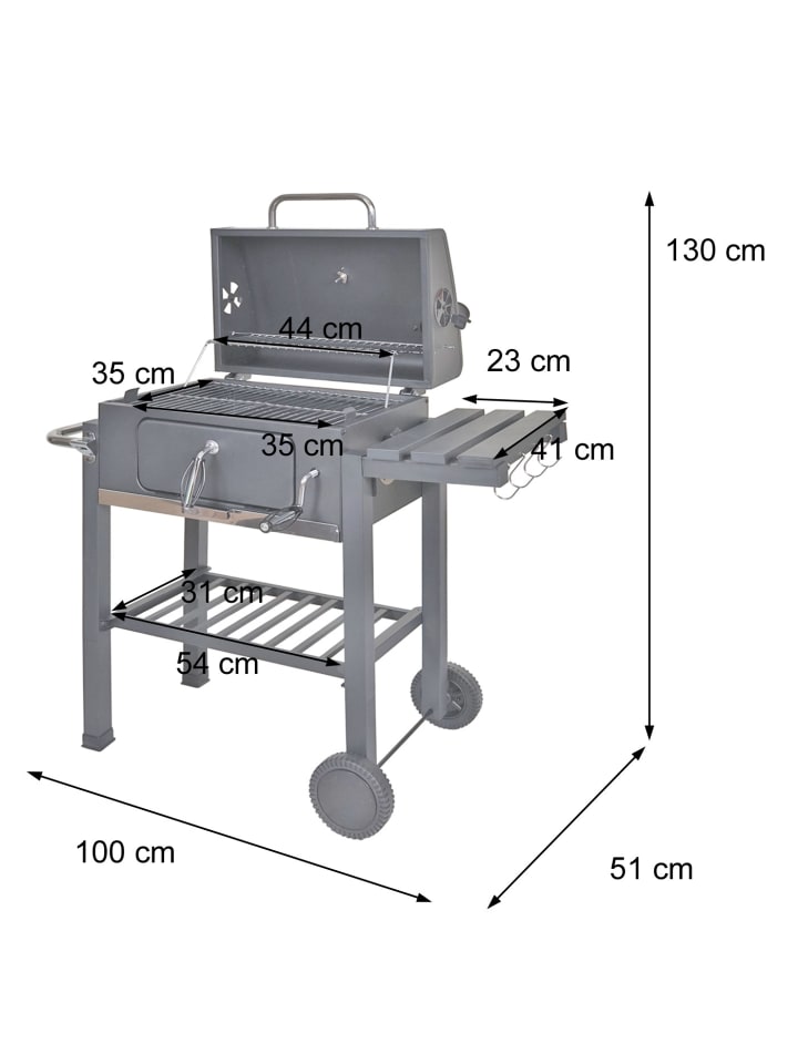 MCW Grillwagen K93 mit Deckel und Ablagen günstig kaufen onesize