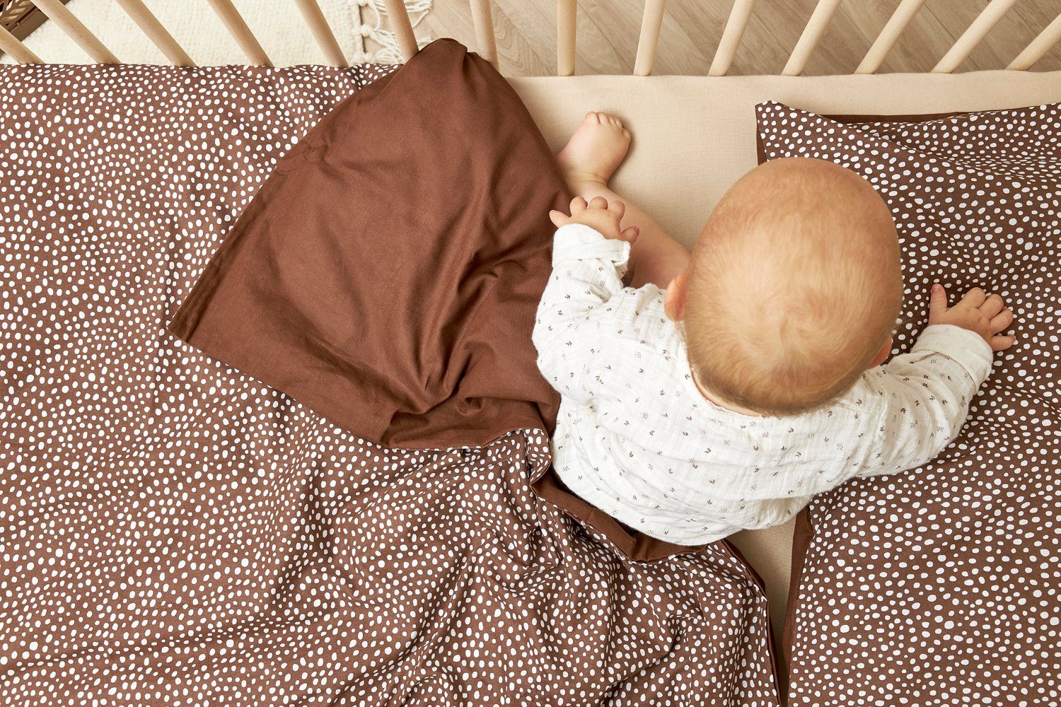 Babybettbezug Cheetah, Uni Chocolate, Meyco Baby, 100x135cm
