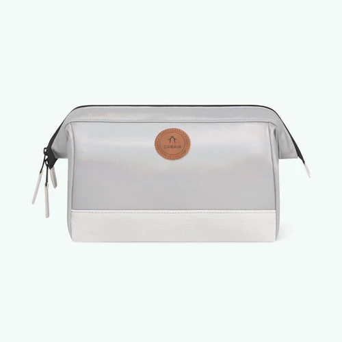 Rue le Bastard iridescent white toiletry bag