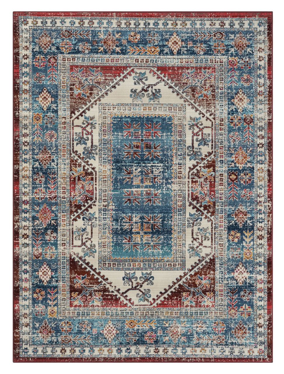 MyFlair Teppich Daisy, 170cm x 240cm, Farbe Blau, rechteckig, Florhöhe 6mm