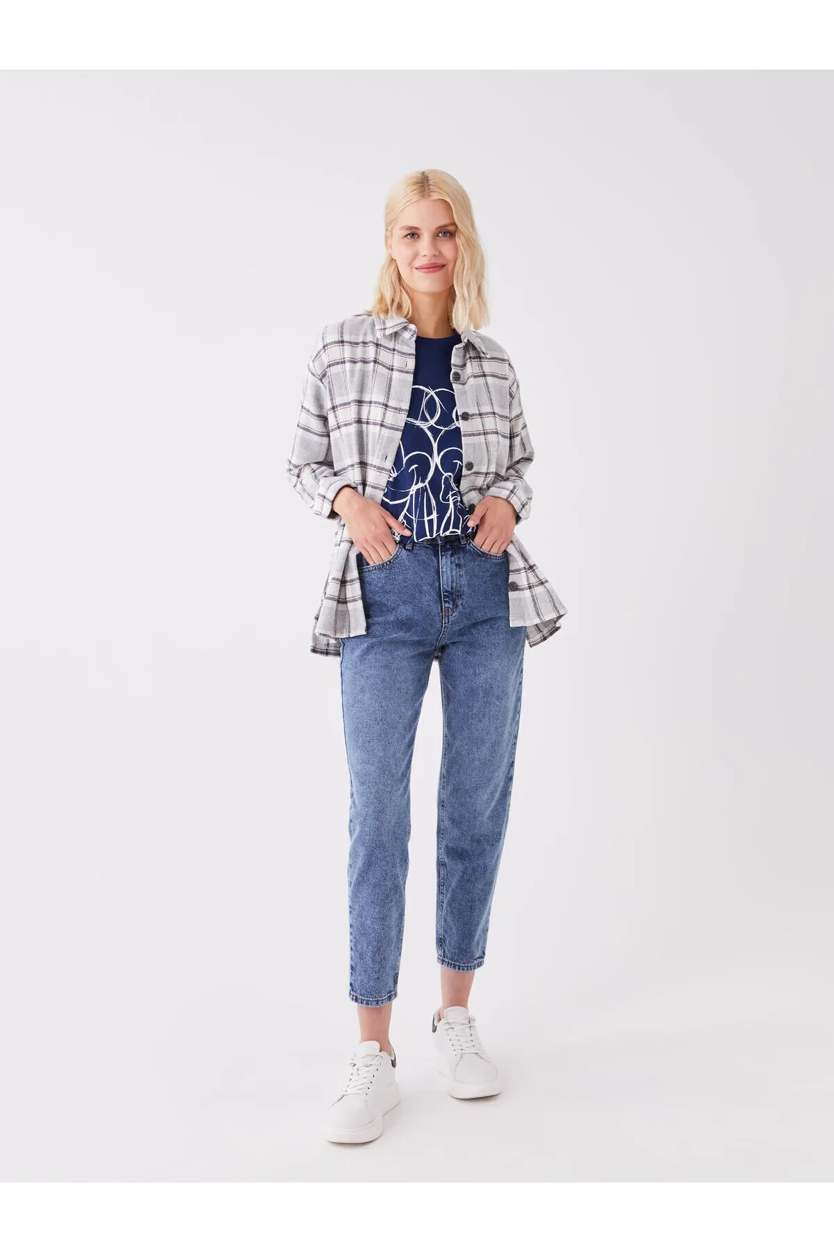 LC Waikiki  Mom-Fit-Jeanshose für Damen mit hoher Taille