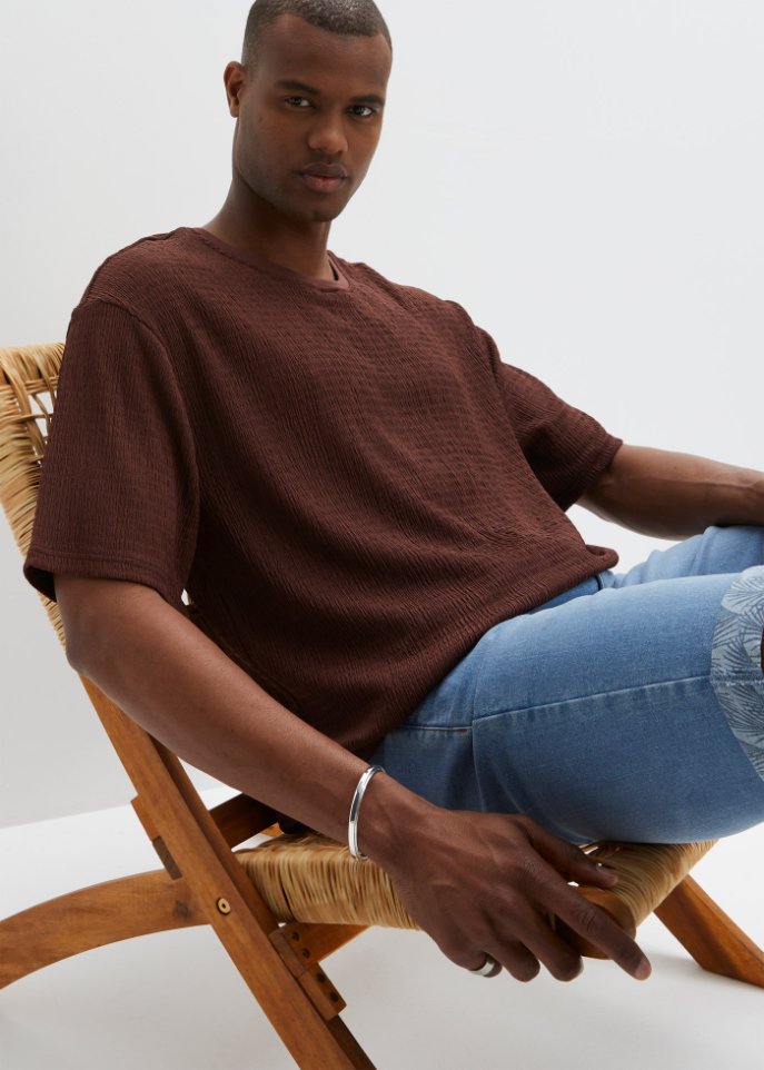Nachhaltiges T-Shirt aus Strukturware, Loose Fit