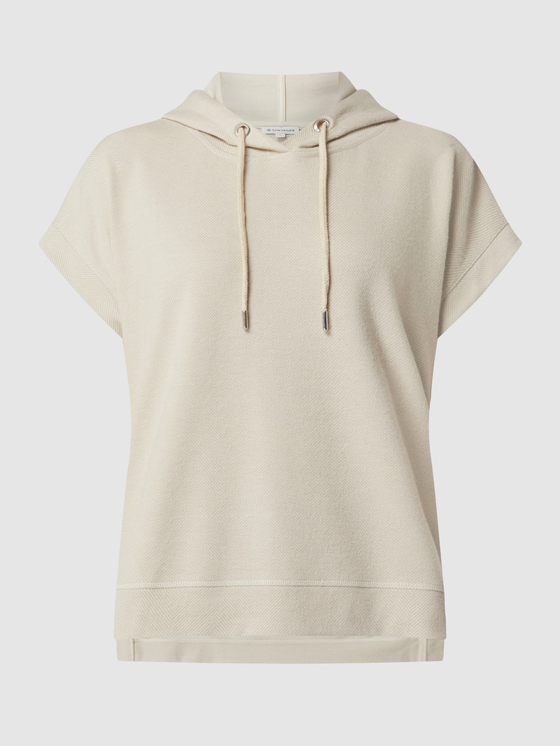 Hoodie mit kurzen Ärmeln in beige
