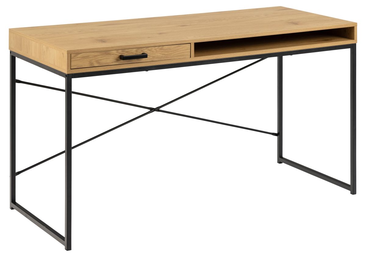 Schreibtisch Seaford mit Schublade Eiche 140 x 58 cm