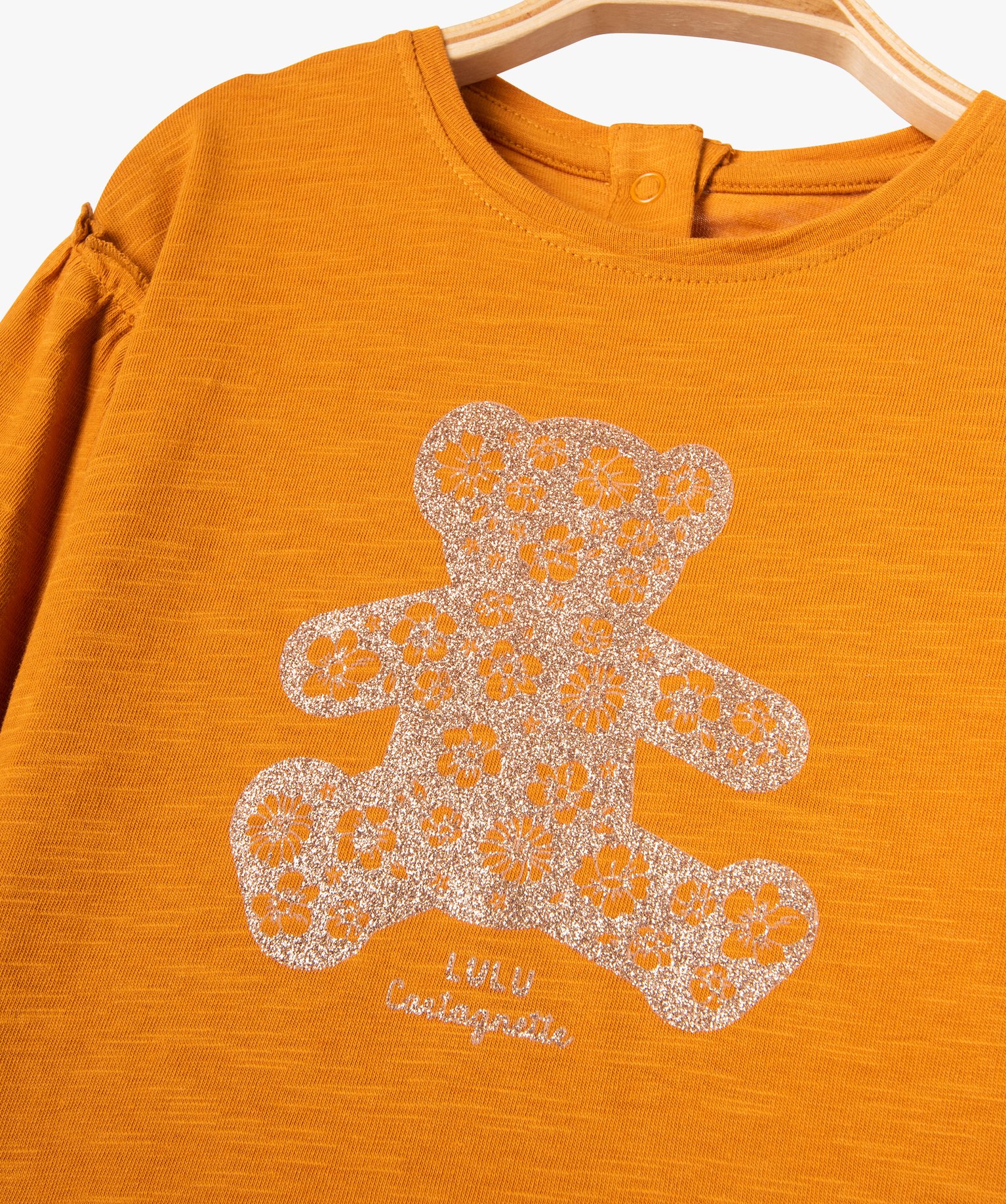 Tee-shirt bébé fille à manches longues fantaisie et brode... jaune | GEMO