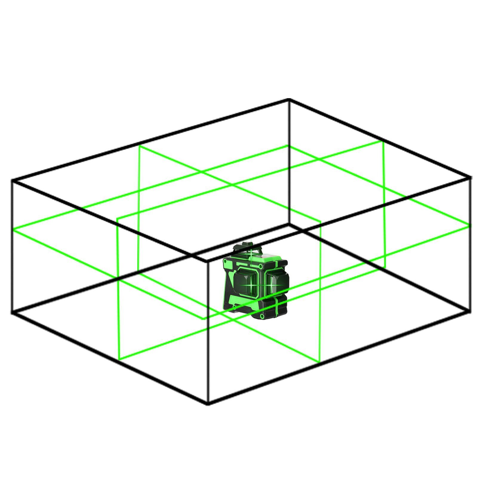 Tidyard Linienlaser 3D, 12 Linien, Stativständer, Tragetasche, 1 Batterie