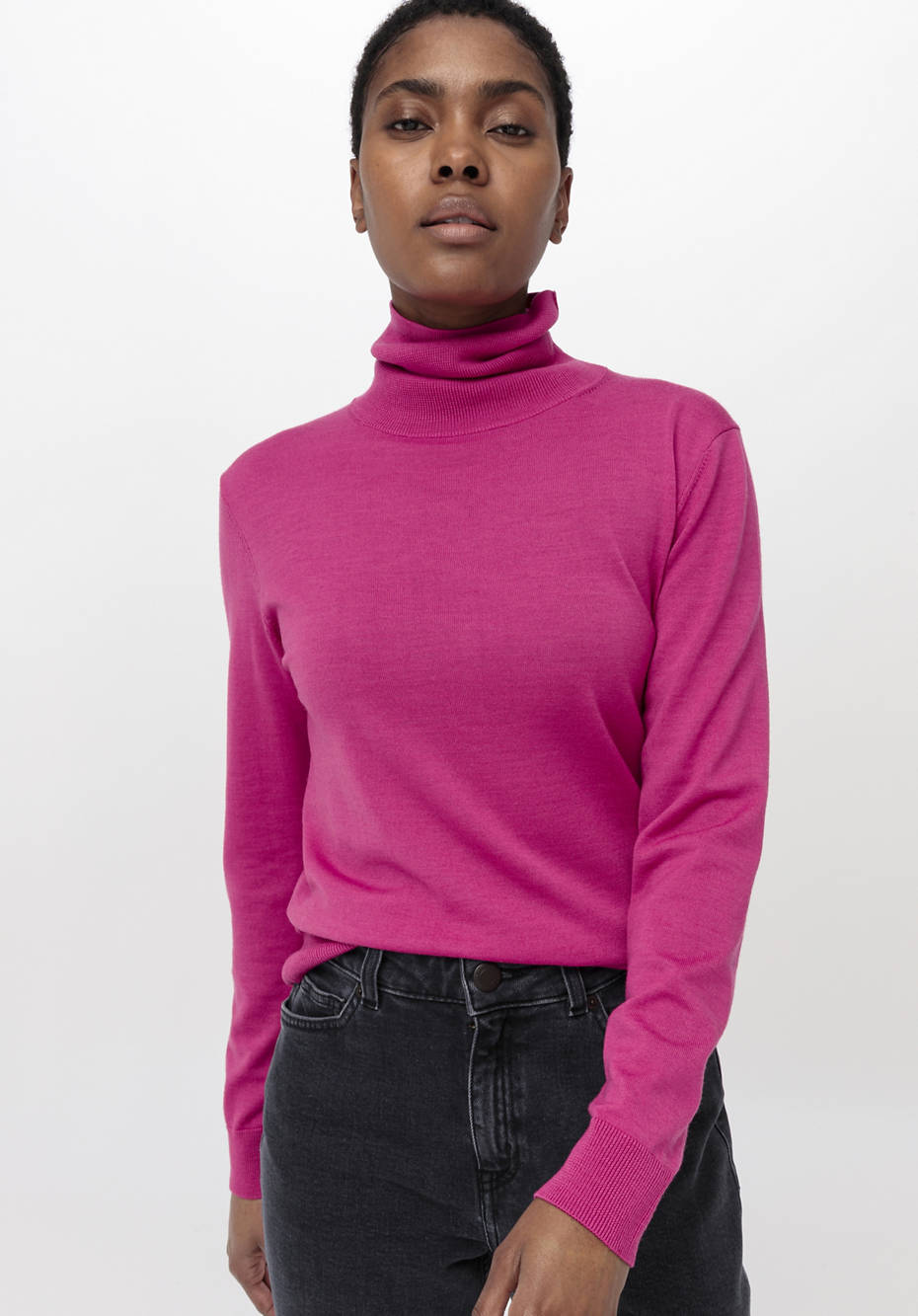 Rollkragenpullover aus reiner Bio-Merinowolle