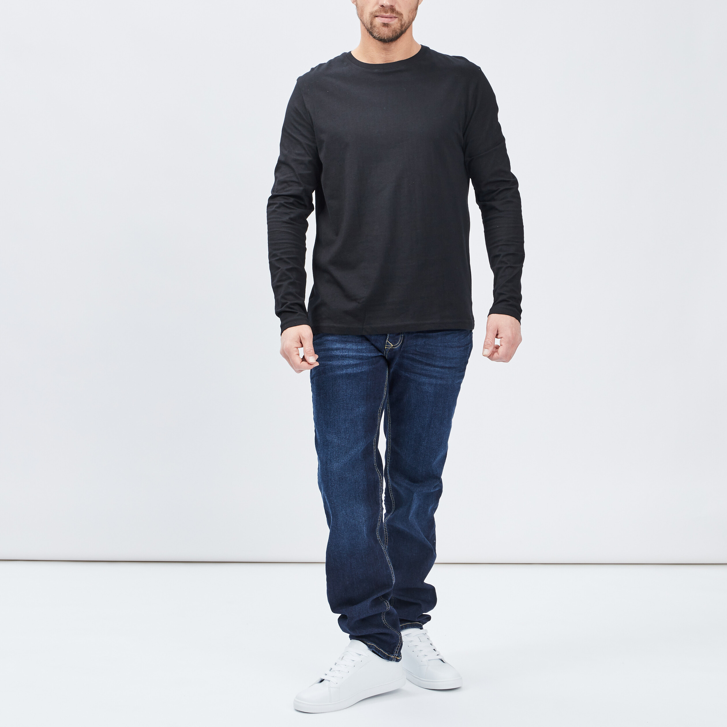 T-shirt manches longues noir homme | La Halle