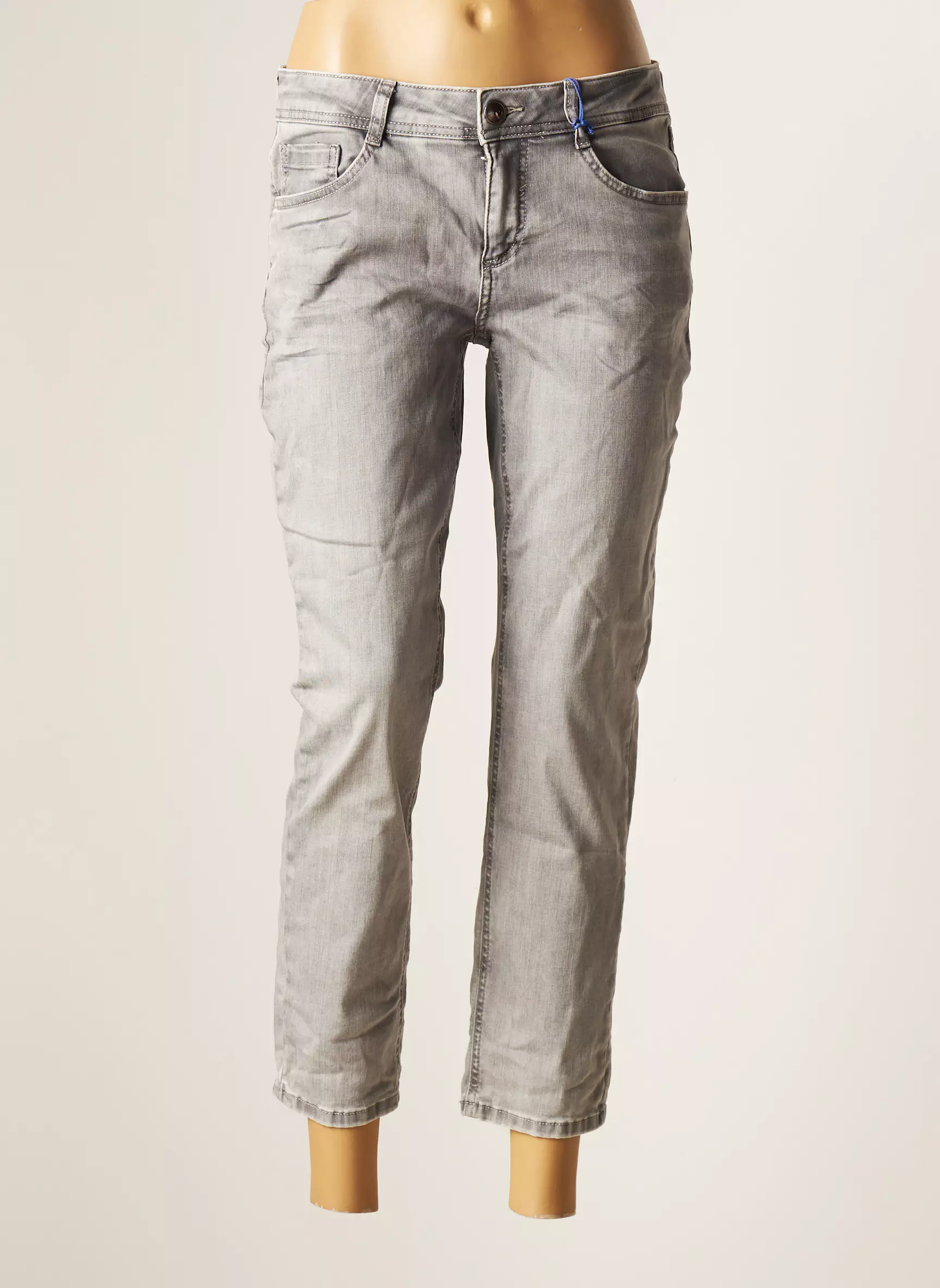 Street One Jeans Coupe Slim Femme couleur gris