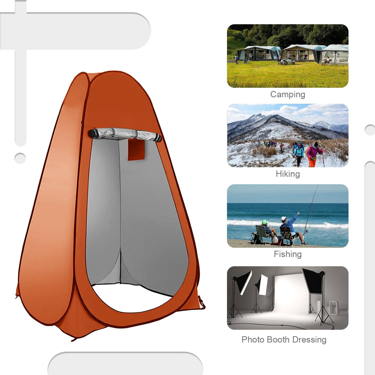 SOEKAVIA Wurfzelt, (Strandmuschel Pop-up-Sichtschutzzelt), Tragbares Außenduschzelt, Personen: 1, 47,2