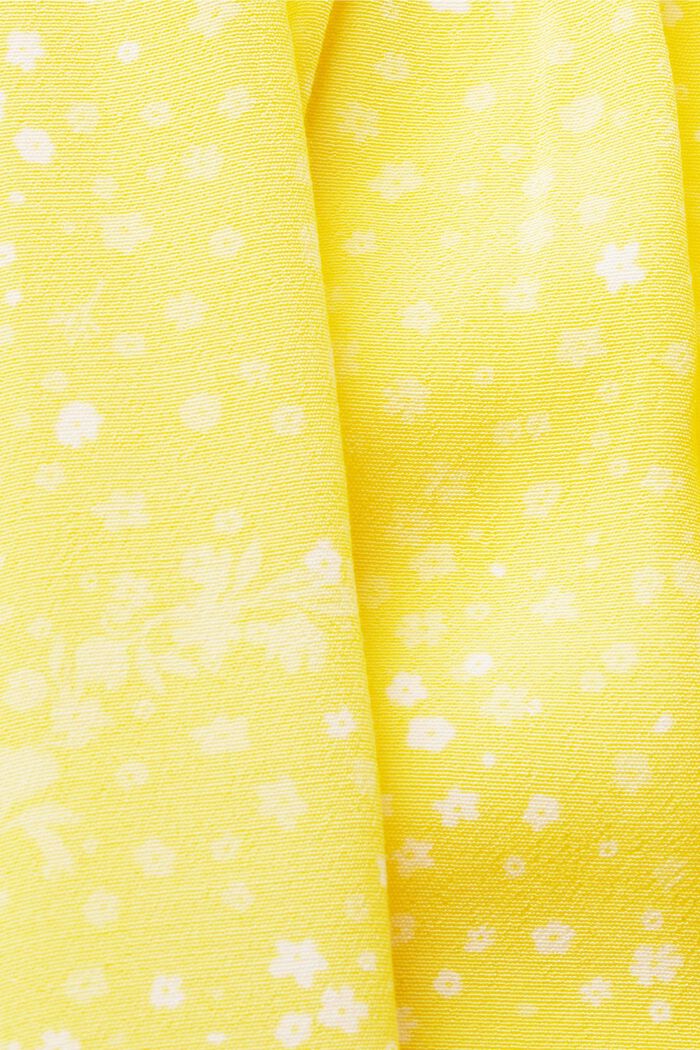 Bedruckte Bluse mit Raffbändchen am Rücken
