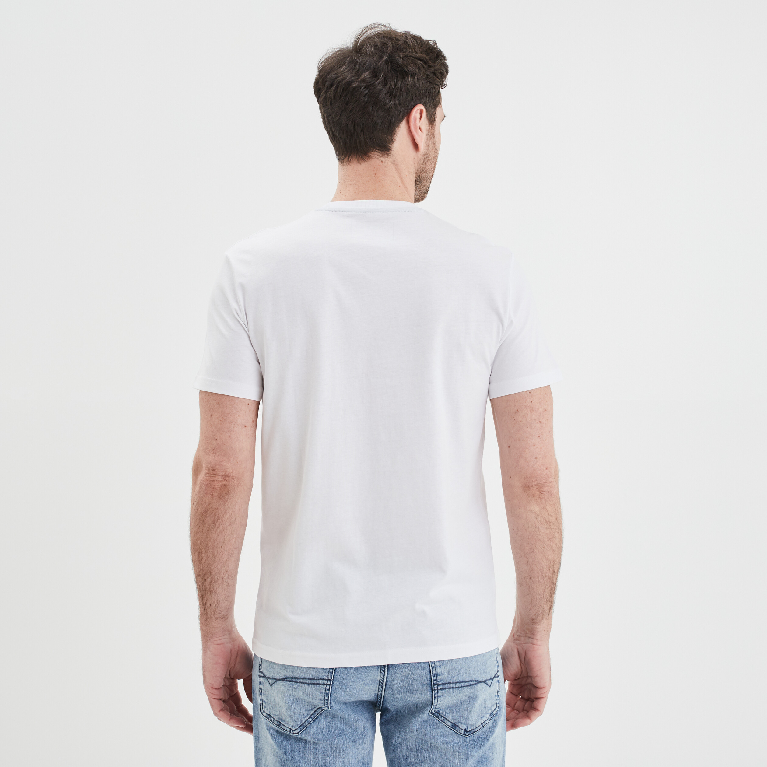 T-shirt manches courtes coton Liberto blanc homme | La Halle