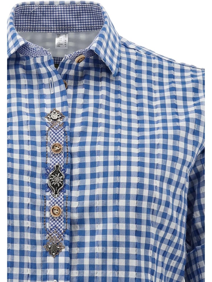 OS-Trachten Trachtenbluse Micoya in mittelblau günstig kaufen