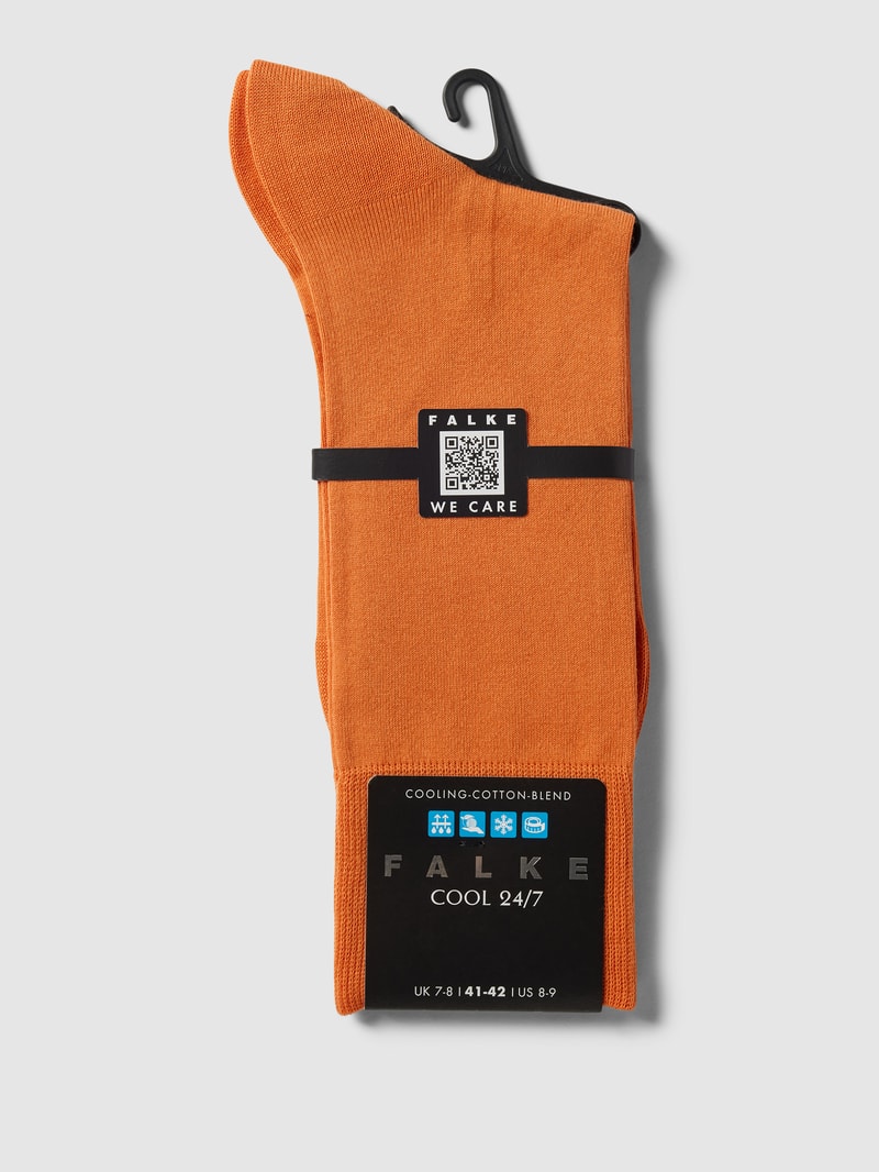 Socken mit Label-Stitching Modell 'COOL 24/7' in terrakotta