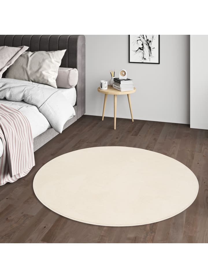 Pergamon Hochflor Langflor Teppich Super Soft Melia Rund in Creme günstig kaufen 120 x 120 cm