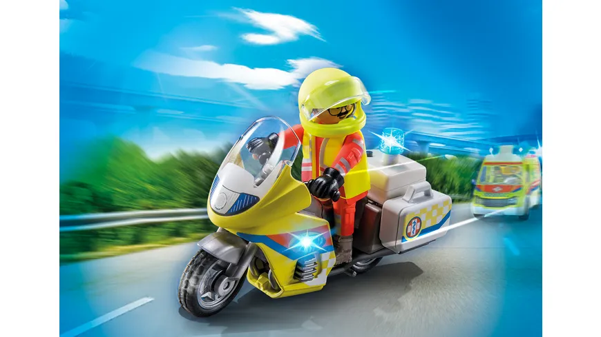PLAYMOBIL 71205 - City Life - Notarzt-Motorrad mit Blinklicht