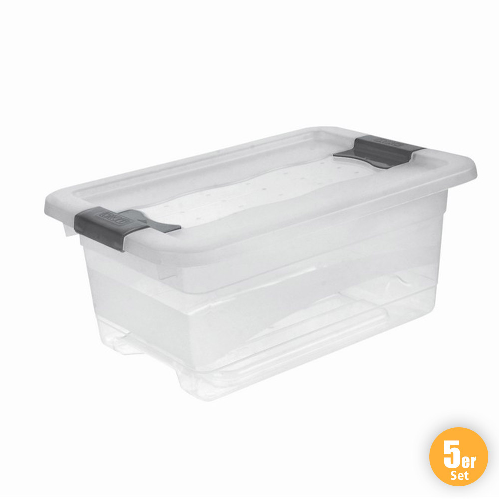 Toptex Ordnung Transportbehälter, Transparent - 5er-Set