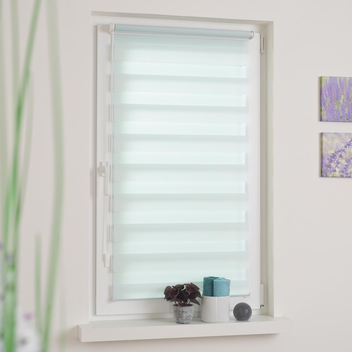 Bella Casa Duo-Rollo mini, Klemmfix Doppelrollo, pastellblau, Rollo 60 x 210 cm (B x H)