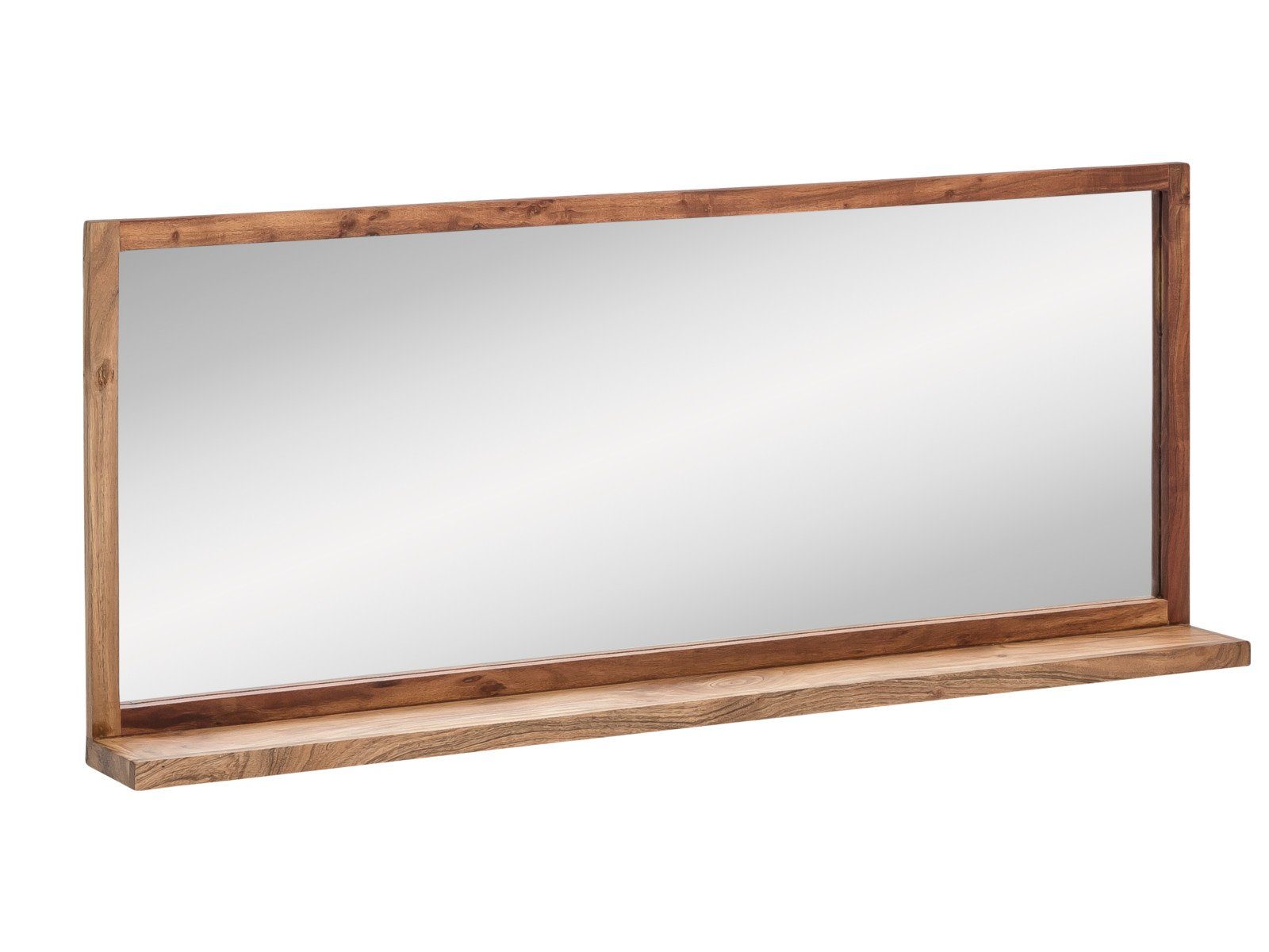 massivum Badmöbel-Set Sydney I Waschtisch mit Spiegel 138cm I massiv Holz Akazie hell, (2-St)