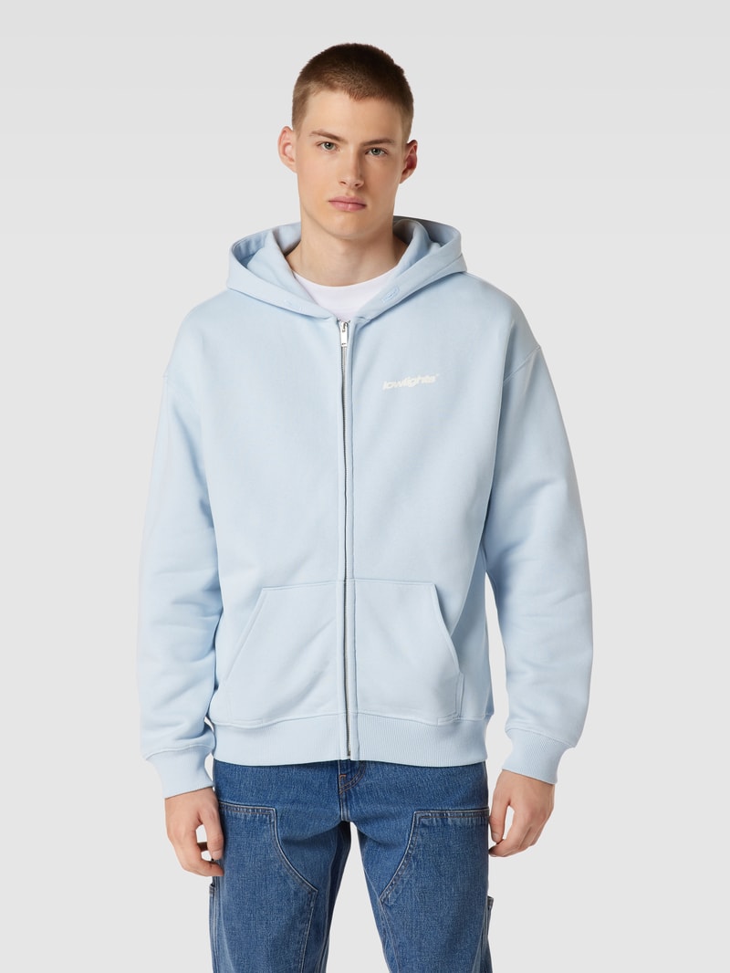 Sweatjacke mit Känguru-Tasche in hellblau