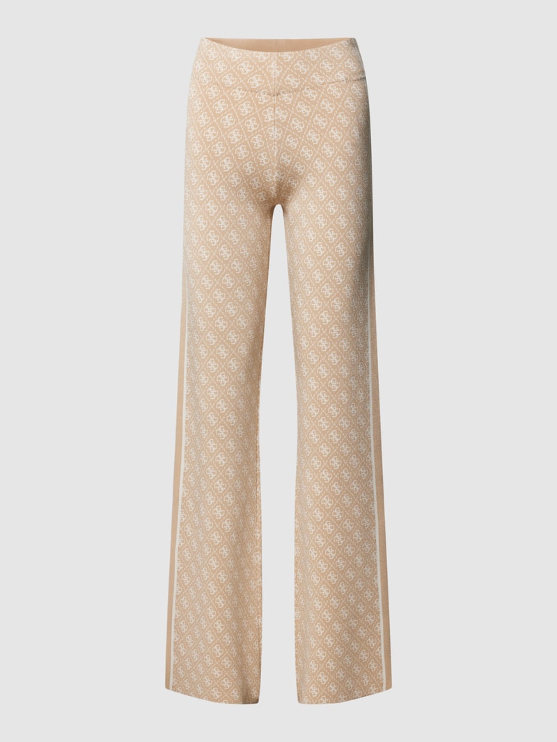 Flared Fit Hose mit Galonstreifen in beige