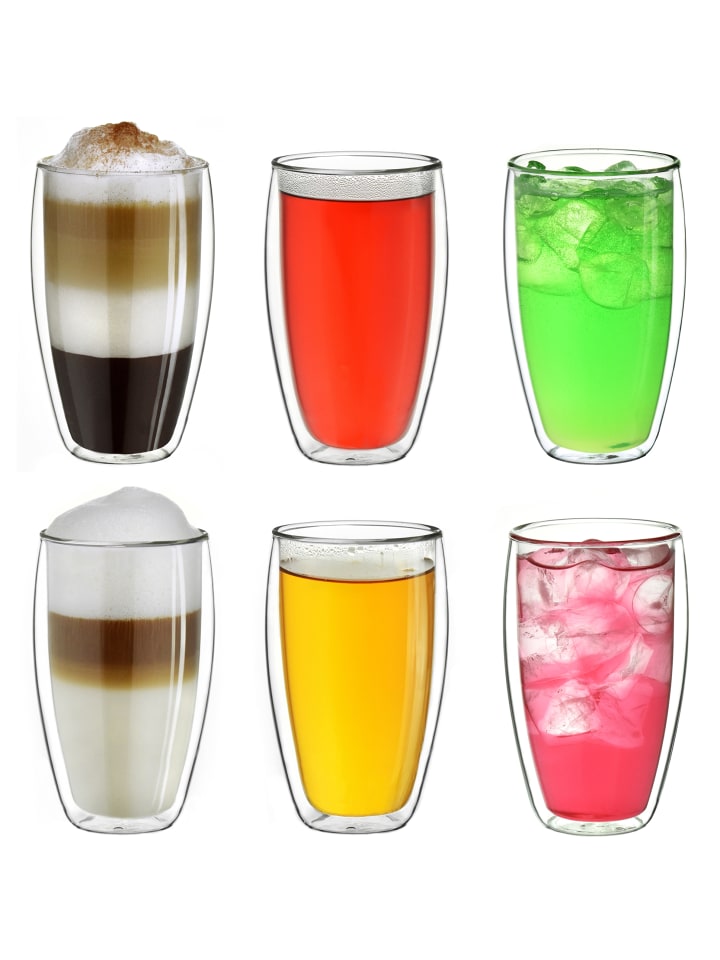 Creano 6er Set Doppelwandgläser s-hoch, 400ml Glas günstig kaufen onesize