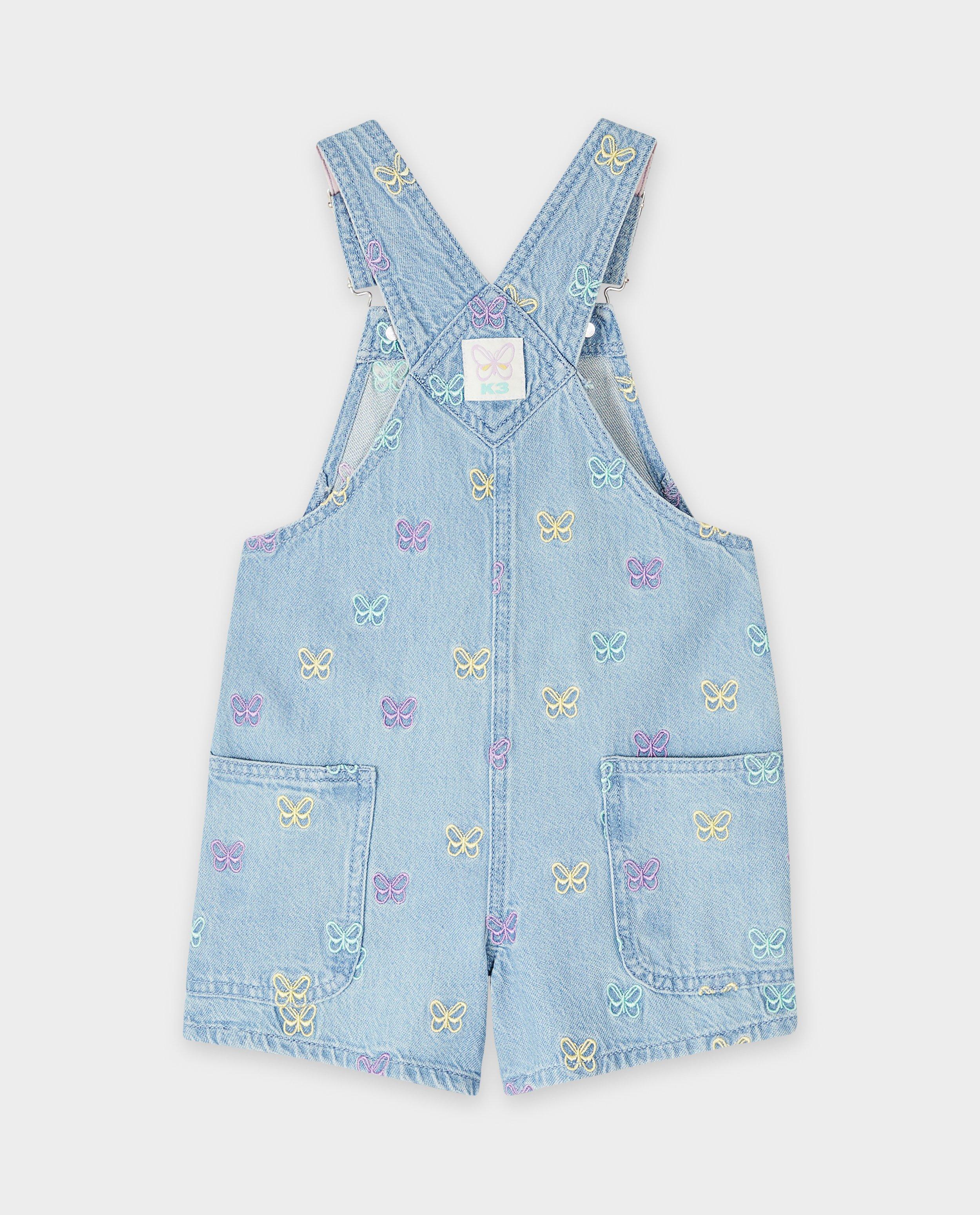 Salopetă K3 din denim cu fluturi brodați, 98-140 albastru