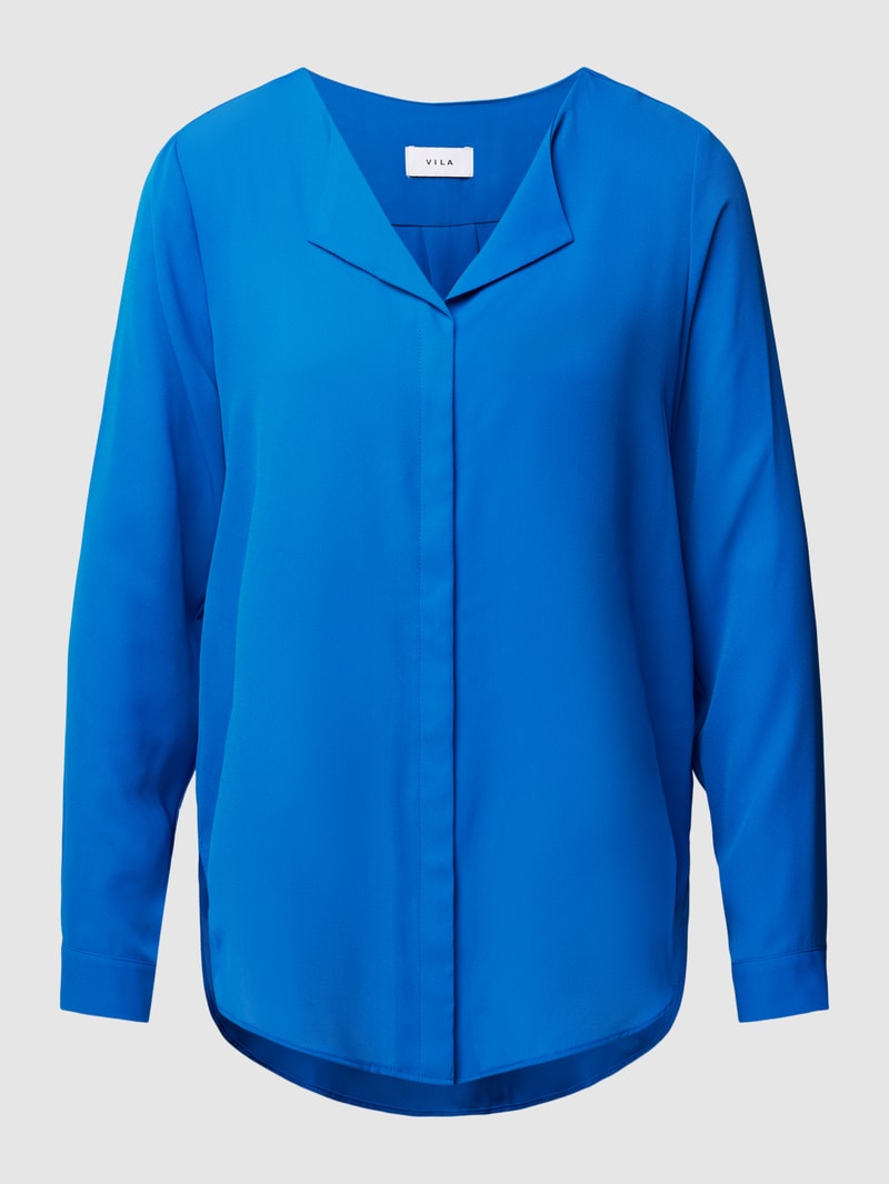 Bluse mit V-Ausschnitt Modell 'LUCY' in royalblau