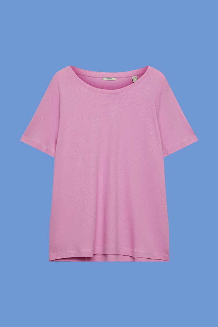 CURVY T-Shirt aus Baumwolle-Leinen-Mix