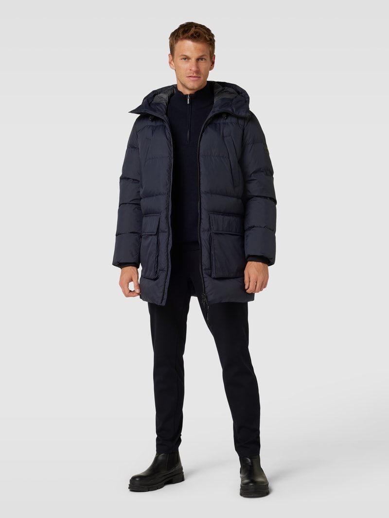 Daunenjacke mit Kapuze in dunkelblau