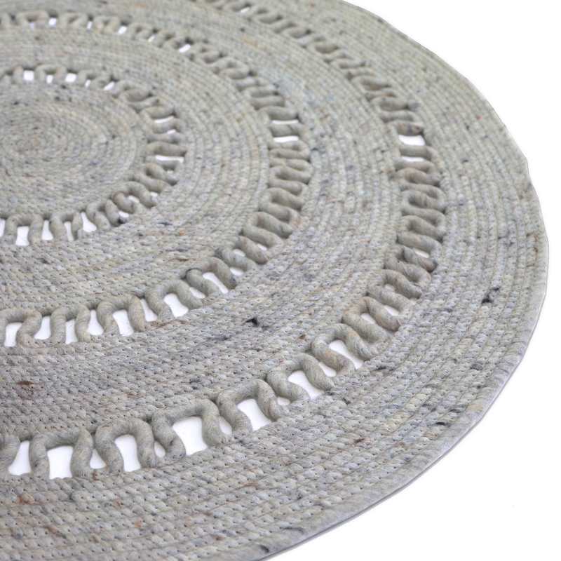 Tapis laine feutrée ajourée BIBEK